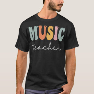 Musiklehrer Retro Groovy Vintag Happy First Day T-Shirt