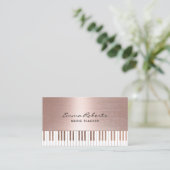 Musiklehrer Rose Gold Piano Schlüssel Musik Visitenkarte (Stehend Vorderseite)