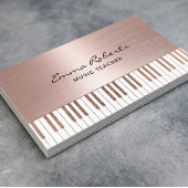 Musiklehrer Rose Gold Piano Schlüssel Musik Visitenkarte