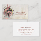 Musiklehrer Rose Goldene Musik Vintag Visitenkarte (Vorne/Hinten)