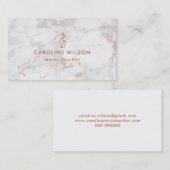 Musiklehrer Rose Goldklemme auf rosa Marmor Visitenkarte (Vorne/Hinten)