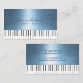 Musiklehrer Royal Blue Piano Keys Musical Visitenkarte (Vorne/Hinten)