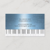 Musiklehrer Royal Blue Piano Keys Musical Visitenkarte (Rückseite)