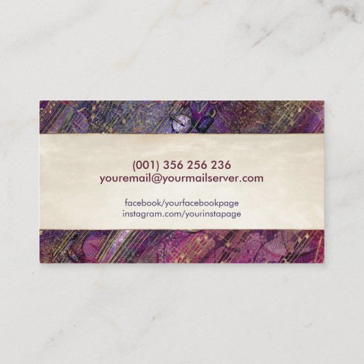 Musiklehrer Saxophone Kunst-Collage - gemischte Me Visitenkarte (Rückseite)