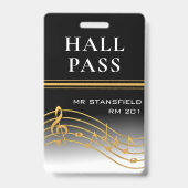 Musiklehrer Schule Klassenzimmer Pass Ausweis (Vorderseite)