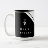 Musiklehrer Schwarz-weiß trendy musical Zweifarbige Tasse (Links)