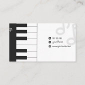 Musiklehrer schwarz-weiß visitenkarte (Rückseite)