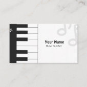 Musiklehrer schwarz-weiß visitenkarte (Vorderseite)