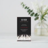 Musiklehrer | Schwarz-weißes Klavier Visitenkarte (Stehend Vorderseite)