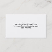 Musiklehrer schwarzer Dreifach-Klammer auf Imitate Visitenkarte (Rückseite)