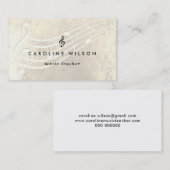 Musiklehrer schwarzer Treble-Strich auf Goldmelodi Visitenkarte (Vorne/Hinten)