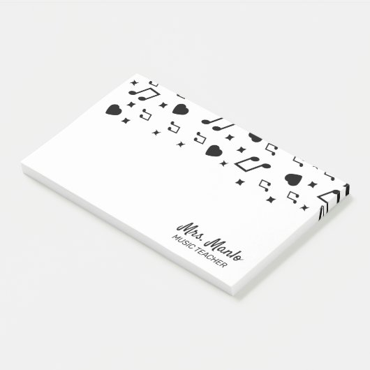 Musiklehrer-Script-Name Musical-Post-it-Notizen Post-it Klebezettel (angewinkelt)