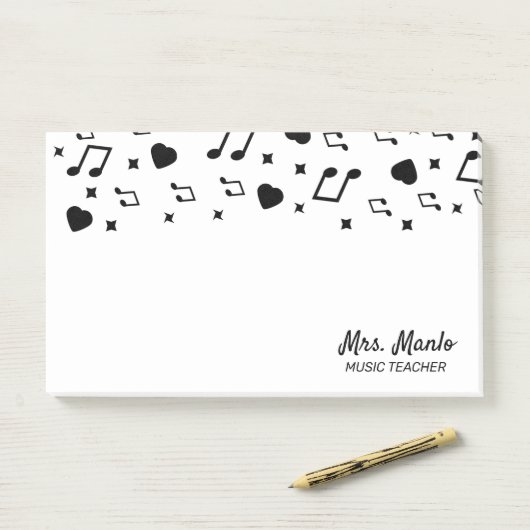 Musiklehrer-Script-Name Musical-Post-it-Notizen Post-it Klebezettel (Auf Schreibtisch)