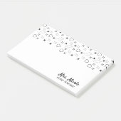 Musiklehrer-Script-Name Musikernotizen Post-it Klebezettel (angewinkelt)