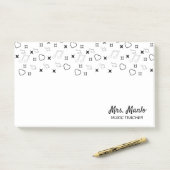 Musiklehrer-Script-Name Musikernotizen Post-it Klebezettel (Auf Schreibtisch)