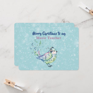 Musiklehrer Singvogel Weihnachtskarte Karte