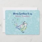 Musiklehrer Singvogel Weihnachtskarte Karte (Vorderseite)