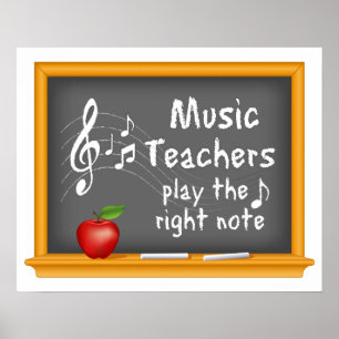 Musiklehrer spielen die richtige Note Poster