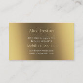 Musiklehrer | Stilvolles Goldenes Klavier Visitenkarte (Rückseite)