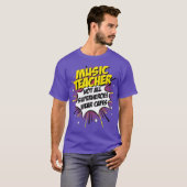 Musiklehrer Superhero Funny Comic T-Shirt Geschenk (Vorne ganz)