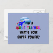 Musiklehrer Superhero Postkarte (Vorne/Hinten)