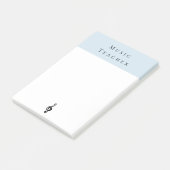 Musiklehrer Treble Clef Simple Blue Post-it Klebezettel (angewinkelt)