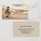 Musiklehrer Treble Note Watercolor Sound Waves Visitenkarte (Vorne/Hinten)
