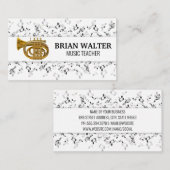 Musiklehrer | Trumpet Horn | Audiohinweise Visitenkarte (Vorne/Hinten)