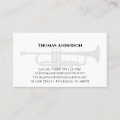 Musiklehrer Trumpet Minimalistisch Monochrome Visitenkarte (Rückseite)