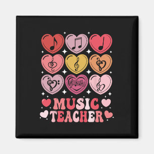 Musiklehrer Valentinstag Noten Herzen Magnet