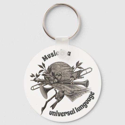 Musiklehrer Vintage Musikbandgeräte Schlüsselanhänger (Vorderseite)