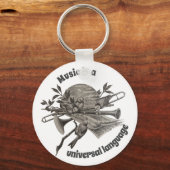 Musiklehrer Vintage Musikbandgeräte Schlüsselanhänger (Vorderseite)