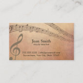 Musiklehrer Vintage Musiknoten Klasse Visitenkarte (Vorderseite)
