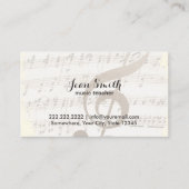 Musiklehrer Vintage Musiknoten Visitenkarte (Vorderseite)