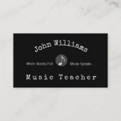 Musiklehrer Visitenkarte (Vorderseite)