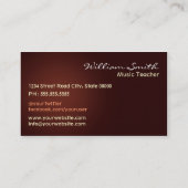 Musiklehrer Visitenkarte (Rückseite)