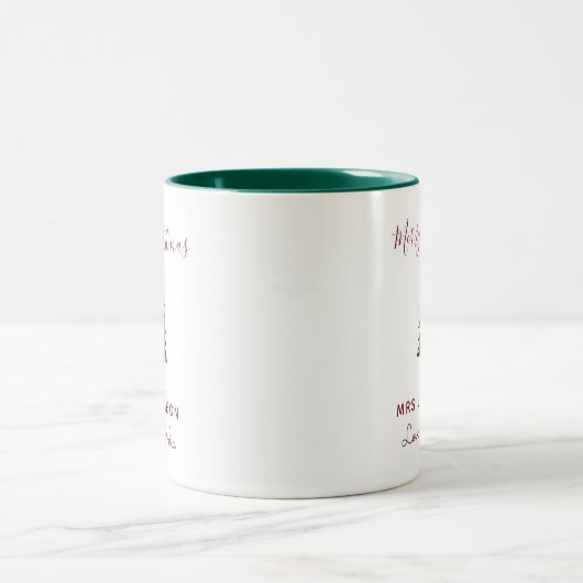 Musiklehrer Weihnachtsbaum Moderne Zweifarbige Tasse (Mittel)