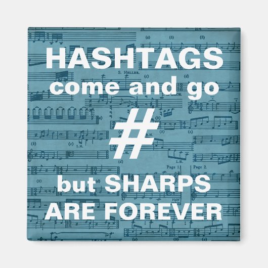 Musiklehrergeschenk, lustiges Zitat, Notenblatt Magnet (Vorne)