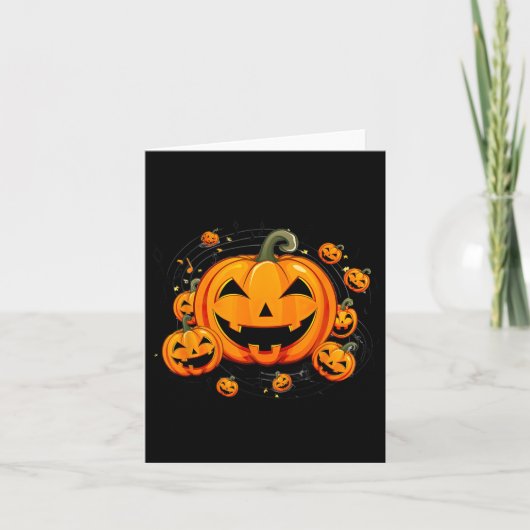 Musiklehrerin Halloween Fall Pumpkin Karte (Vorderseite)