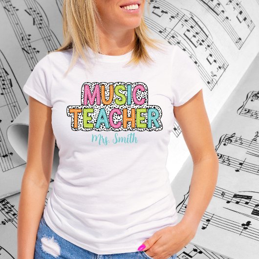 Musiklehrerin Polka Dot Tshirt