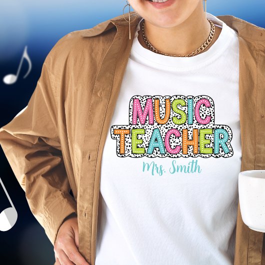 Musiklehrerin Polka Dot Tshirt
