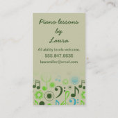 Musiklehrerin Studio Musician Band Director Visitenkarte (Rückseite)