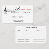 Musiklehrungen, Klavierlehrer Visitenkarten Visitenkarte (Vorne/Hinten)
