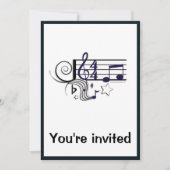 Musikleistung oder Erwägung:Schwarz und Weiß Einladung (Vorderseite)