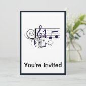 Musikleistung oder Erwägung:Schwarz und Weiß Einladung (Stehend Vorderseite)