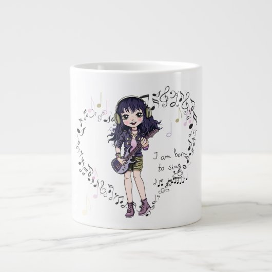 Musikliebhaber geboren, Jumbo-Kaffee-Tasse zu sing Jumbo-Tasse (Vorderseite)