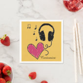 Musikliebhaber Herzkopfhörer Napkins Serviette (Beispiel)