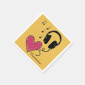 Musikliebhaber Herzkopfhörer Napkins Serviette (Ecke)