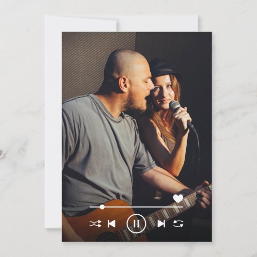 Musikliebhaber - QR Code Hochzeitscodierung - Foto Save The Date (Vorderseite)