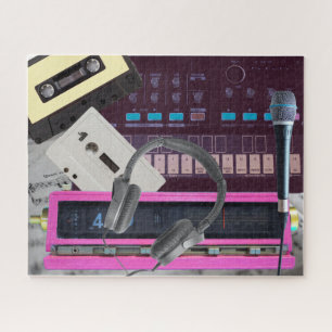 Musikliebhaber Vintage-Synthesizer-Radio-Mikrofonb Puzzle